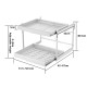 2-Tier Adjustable Under Sink Pull-Out Organizer  Sliding Metal Storage Drawer Rack for Kitchen Bathroom Cabinet